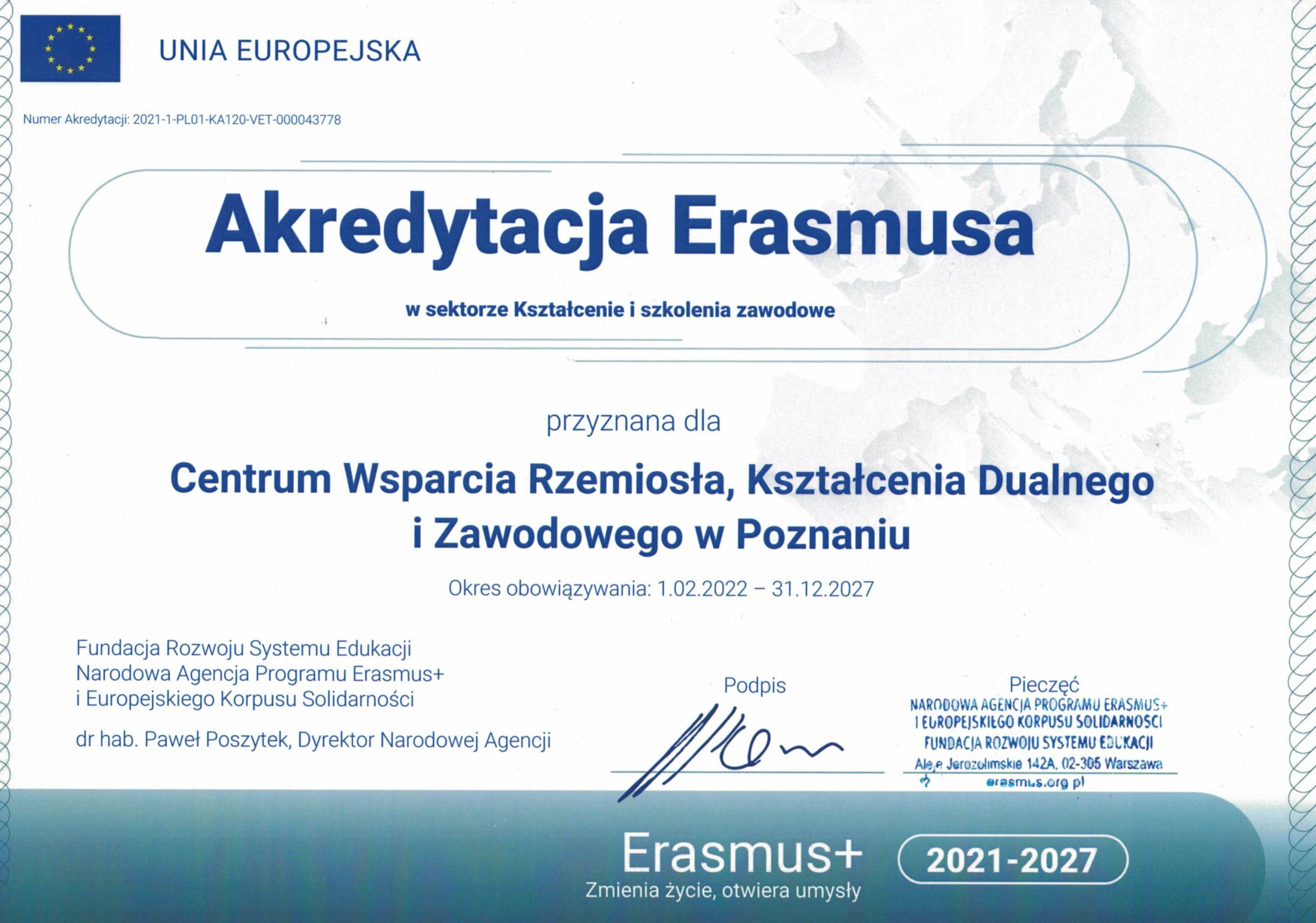 Akredytacja Erasmus